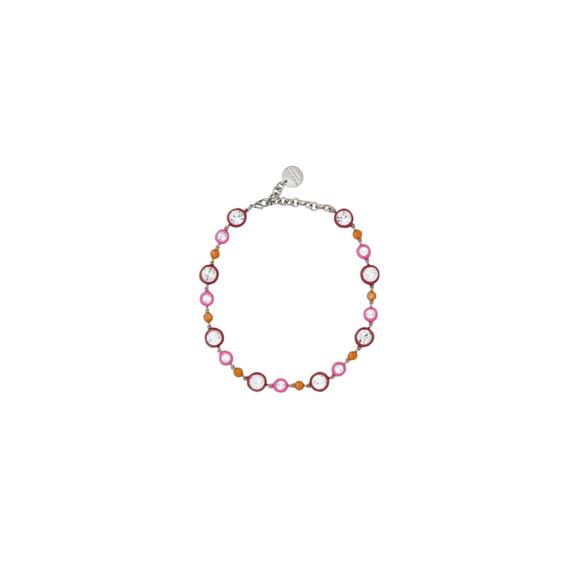 MARNI FLAMINGO, RED AND ORANGE RHINESTONE RESIN NECKLACE - Picture 1 of 4